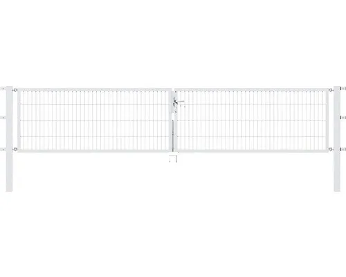 Stabgitter-Doppeltor ALBERTS Flexo Typ 6/5/6 400 x 80 cm - Gartenzäune, robustes Metalltor mit stabilen Pfosten für höchste Sicherheit und Langlebigkeit in Ihrem Außenbereich.