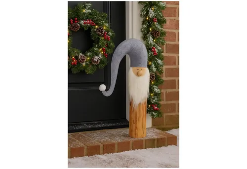 HTI-Living Weihnachtsfigur stehender Filzwichtel 58 cm - Dekofigur für Weihnachten, niedlicher Wichtel aus Kiefernholz und Polyester, ideal für Wohnzimmer oder als Geschenk.