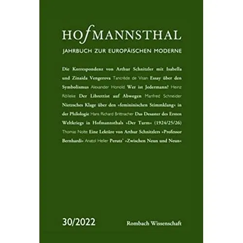 Nomos Hofmannsthal - Jahrbuch zur europäischen Moderne 2022 - Fachbuch über die europäische Moderne, herausgegeben von namhaften Autoren, ideal für Wissenschaftler und Literaturinteressierte.