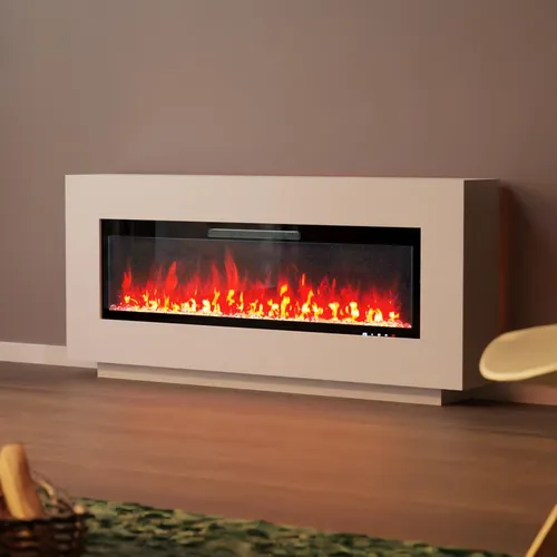 GLOW FIRE Elektrokamin Demeter – Moderner Kamin für Ihr Zuhause - Eleganter Elektrokamin aus Holz, Metall und Glas mit realistischem Flammeneffekt. Flexibel steuerbar per Fernbedienung oder App, ideal für gemütliche Abende. Einfache Montage, keine Genehmigung nötig.
