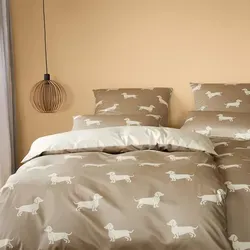 Elegante Bettwäsche WE LOVE DOGS - Mako-Perkal Set - Bettwäsche-Sets aus 100% Baumwolle mit hochwertiger Verarbeitung. WE LOVE DOGS - für angenehme Nächte im stilvollen Hunde-Design.