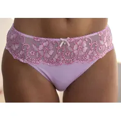 Bikinislip LASCANA "Wanda", Damen, Gr. 48/50, rosa (pink, rose), Microtouch, Spitze, Obermaterial: 80% Polyamid, 12% Polyester, 8% Elasthan, figurbetont, Unterhosen, mit Stickerei Spitze in floraler Optik