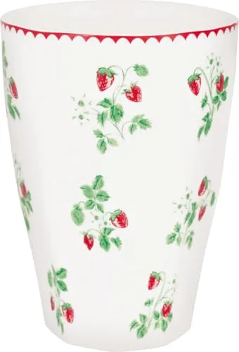 GreenGate French Latte cup Berry white Erdbeer Dekor Porzellan 400 ml