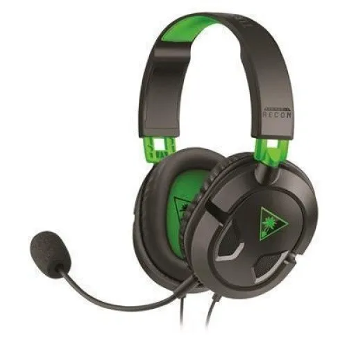 Turtle Beach Recon 50X Gaming-Headset, kabelgebunden, Stereo, Schwarz/Grün - PC-Headsets mit leichtem Design und hochwertigen 40 mm-Lautsprechern für klaren Sound und starken Bass – ideal für stundenlange Gaming-Sessions.