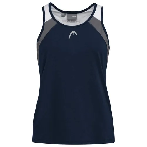 Head Tennis-Tank Top Club (Racer Back, modern) dunkelblau/weiß Mädchen, Größe: 164 - Stylisches Tanktop für Mädchen mit Racer Back, ideal für den Sport. Das moderne Material sorgt für angenehmen Tragekomfort und schnelle Trocknung. Perfekt für aktive Tage auf dem Tennisplatz!