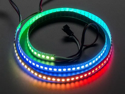 Adafruit NeoPixel Digital RGB LED Streifen 144 LED, weiß, 1m - LED-Stripes mit 144 einzeln ansteuerbaren RGB-LEDs pro Meter, ideal für kreative Lichtinstallationen und Projekte. Flexibel und einfach zu steuern für beeindruckende Lichteffekte.
