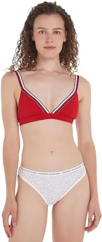 Tommy Hilfiger Damen Bikini Oberteil Triangel ohne Bügel, Rot (Primary Red), M