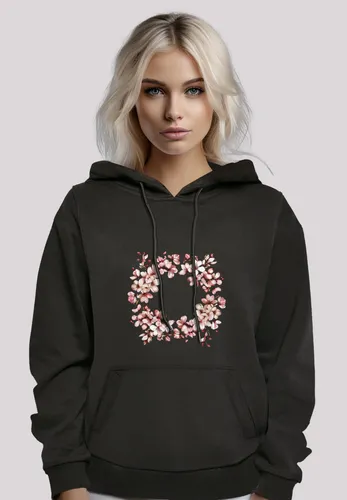 F4NT4STIC Kapuzenpullover Rosa Frühlings Blumenkranz Dekor Premium Qualität, schwarz