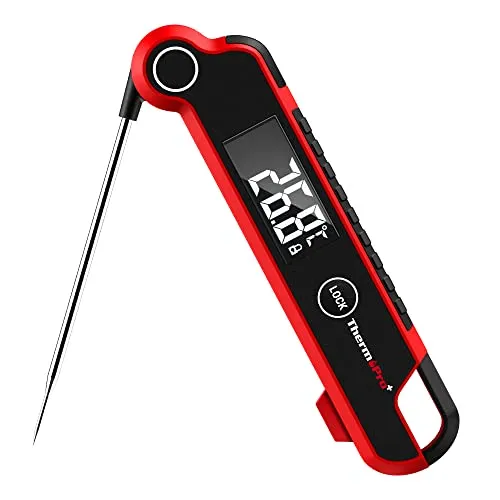 ThermoPro TP620 Fleischthermometer - Bratenthermometer mit ±0.5℃ Präzision und 2-3s Reaktionszeit, wasserdicht und antibeschlag für einfaches Ablesen beim Kochen und Braten.