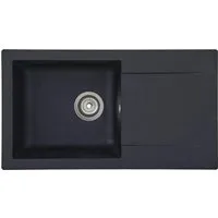 Respekta Mineralite Einbauspüle Denver 78x43,5 cm - Schwarz - Sanitäranlagen & Zubehör, elegante und langlebige Einbauspüle aus 40% Kunstharz und 60% Verbundmaterial, ideal für moderne Küchen.