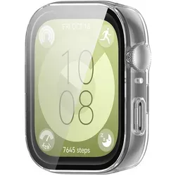 Für Huawei Watch Fit 3 Kunststoff PC Watch Hülle + Schutz Hart Glas Transparent