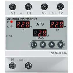 Automatischer Umschalter ATS 63A AC 220V mit LED-Anzeige - Der automatische Umschalter ATS sorgt für unterbrechungsfreien Betrieb, indem er automatisch zwischen zwei Stromquellen wechselt. Ideal für den professionellen Einsatz in Technikräumen oder industriellen Anwendungen.