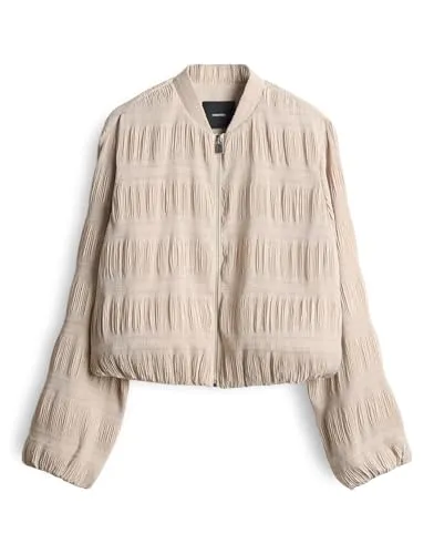 someday Damen Blazer NOLEY - Texturierter Blouson in Natural Glaze, Größe 40 - Blazer für Damen aus hochwertigem Recycled Polyester, bietet außergewöhnlichen Tragekomfort und vielseitige Kombinationsmöglichkeiten für einen modernen Look.