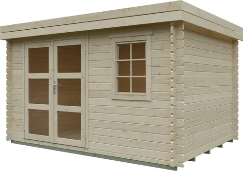 Gartenhaus KIEHN-HOLZ "Schaalsee", beige (naturbelassen), Fußboden im Gartenhaus, Gartenhäuser, aus naturbelassenem Fichtenholz