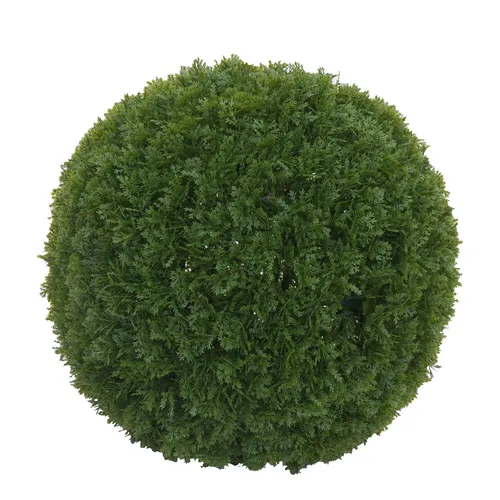 Künstlicher Busch HWC-O96, Thujakugel Dekopflanze, Outdoor, Polyethylen Ø 32cm