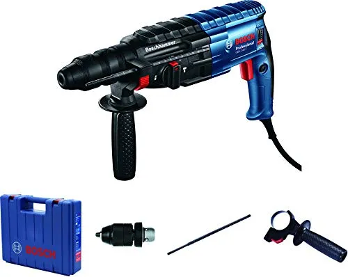 Bosch GBH 240F Professional Bohrhammer - Bohrmaschinen mit 790W-Motor für hohe Bohrgeschwindigkeit und lange Lebensdauer. Ideal für Beton, Holz und Stahl. Inklusive Transportkoffer und Zusatzhandgriff für komfortables Arbeiten.