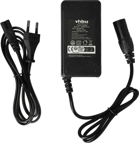 vhbw Ladegerät kompatibel mit Prophete Alu-City Comfort, Comfort Plus Fahrradakkus, E-Bike - Für 36 V Li-Ion Akkus, mit XLR Anschluss 60 W