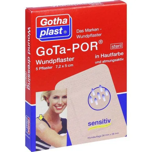 Gota-Por Wundpflaster 5x7,2 cm steril hautfarben Pflaster Inhalt: 5 St