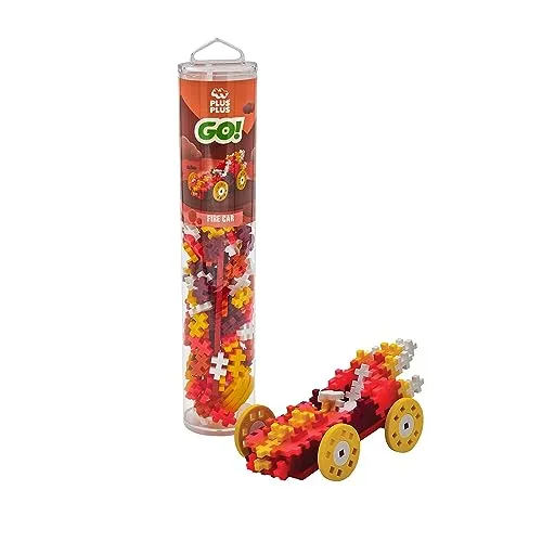 Plus-Plus 9604257 - GO Auto Kreativ-Bausteine Tube, 200 Teile für kreatives Bauen, fördert die Fantasie von Kindern ab 5 Jahren