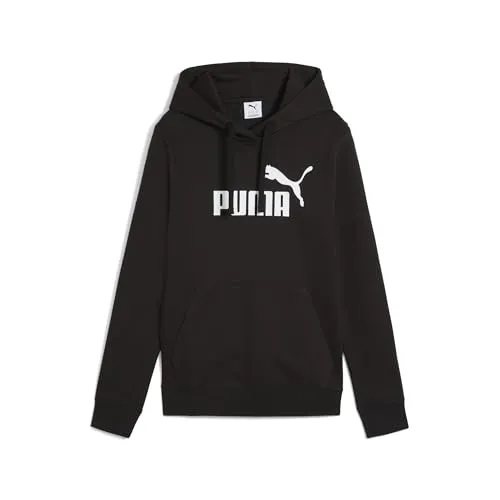 PUMA Unisex ESS No. 1 Logo Hoodie FL - Stylischer Kapuzenpulli in Puma Schwarz, ideal für lässige Outfits und Komfort im Alltag.