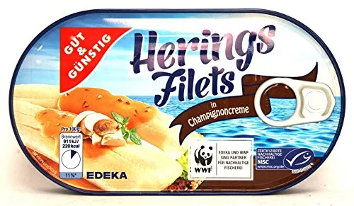 Heringsfilet in Champignonreme 200 g - Leckeres Heringsfilet in cremiger Champignon-Sauce, ideal für schnelle und schmackhafte Gerichte, 200 g für den perfekten Genuss.