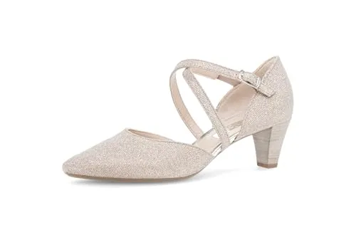 Gabor Fashion Spangenpumps 01.363.64 Rosa - Damen-Pumps mit elegantem Trichterabsatz (5 cm) aus hochwertigem Rauleder/Textil, ideal für besondere Anlässe und stilvolle Abende.