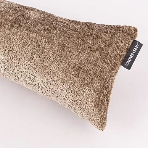 SCHÖNER LEBEN. Zugluftstopper Soft Teddy Deluxe beige, 130cm Länge - Hält kalte Luft draußen und sorgt für ein warmes Zuhause. Der handgefertigte Zugluftstopper ist nicht nur praktisch, sondern auch ein stilvolles Wohnaccessoire. Waschmaschinengeeignet für einfache Pflege.