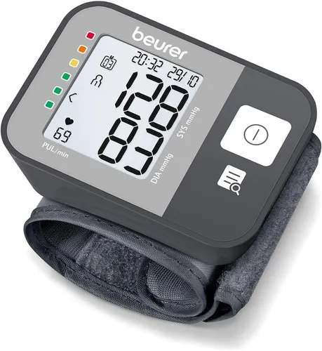 BC 27 Handgelenk Blutdruckmessgerät grau - Blutdruckmessgerät für Handgelenk mit Arrhythmieerkennung, ideal für eine präzise Gesundheitsüberwachung zu Hause.