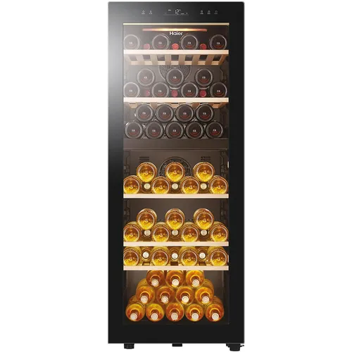 Haier HWS79GDG Weinklimaschrank - Weinkühlschrank mit Platz für 79 Flaschen, UV-Schutztür und zwei Temperaturzonen für optimalen Wein-Genuss. Das Natural Airflow System sorgt für ideale Feuchtigkeit und Geschmackserhalt.