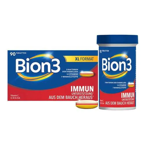 Bion3 90 ST - Stärkt das Immunsystem - Nahrungsergänzungsmittel mit Vitaminen und Bakterienkulturen für eine gesunde Darmflora, ideal zur Stärkung des Immunsystems und zur Unterstützung des Wohlbefindens.