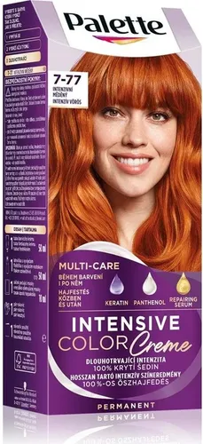 Schwarzkopf Palette Intensive Color Creme 7-77 Intensive Copper - Haarfarben für Damen, permanente Haarfarbe mit langanhaltendem Glanz und intensiver Farbwirkung, ideal zum Kaschieren grauer Haare und für eine leichte Anwendung zu Hause.