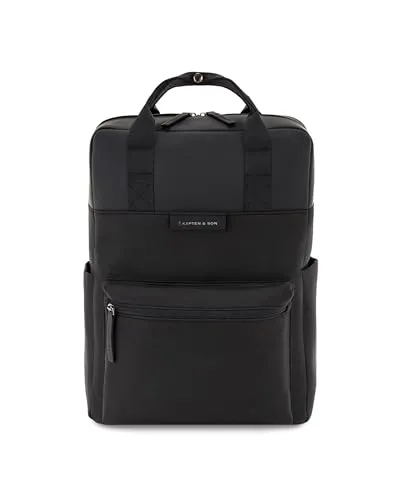 Kapten & Son Bergen Daypack - All Black - Ausrüstung mit minimalistischem Design aus wasserabweisendem, veganem Tech-Material; ideal für Alltag und Outdoor-Aktivitäten.