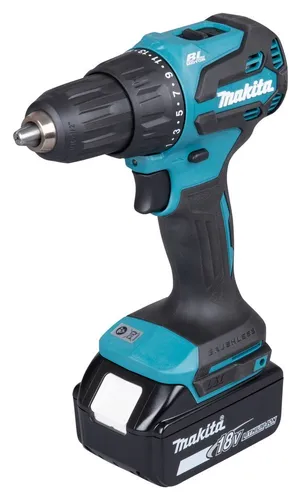 Makita DHP490RFX3 Akku-Schlagbohrschrauber - Akkuschrauber mit leistungsstarkem Motor, ideal für professionelle Anwendungen und Heimwerkerprojekte. Flexibel einsetzbar dank kabelloser Technologie.