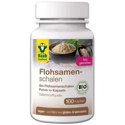 Raab Vitalfood Flohsamenschalen Kapseln | 100 Kapseln | hohe Quellfähigkeit | vegan