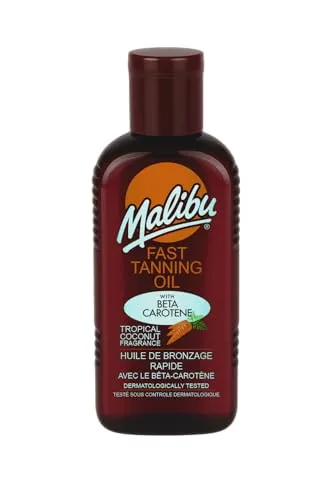 Malibu Sun Bräunungsöl, wasserfest, mit Beta-Carotin und tropischem Kokosnuss-Duft, 200 ml