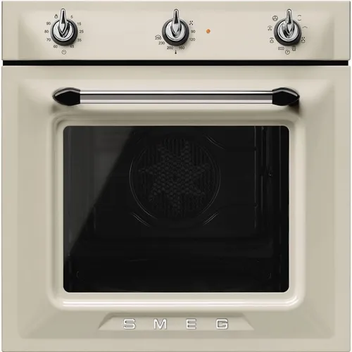 Smeg SF6905P1 Einbaubackofen, 60 cm, Creme - Eleganter Einbaubackofen in Creme mit energieeffizienter A-Klasse und großzügigem Volumen von 56-85 L, ideal für moderne Küchen.