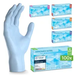 ARNOMED RAINBOW NITRIL ICE BLUE Nitrilhandschuhe hellblau puderfrei, VE 100 Stück 8/M