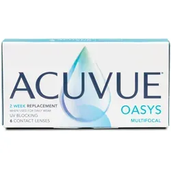 Acuvue Oasys Multifocal 14-Tageslinsen - 6er Pack für klare Sicht - Erleben Sie mit Acuvue Oasys Multifocal 14-Tageslinsen einen hohen Tragekomfort. Ideal für wechselnde Sehentfernungen und UV-Schutz. Perfekt für den täglichen Gebrauch.