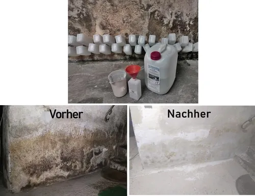 Kellerabdichtung - Wände nass? Horizontal Sperre-Injektion Set 10L +10 Behälter