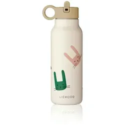 Liewood Kinder Wasserflasche, Trinkflasche Falk 350 ml - Recycelter Edelstahl, Isoliert, Auslaufsicher, Farbe: Häschen / Sandfarben