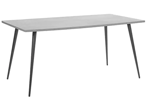 Moderner Esstisch in Betonoptik grau mit schwarzem Metallgestell 160 x 80 cm - Esszimmertisch in Betonoptik, kombinierbar mit verschiedenen Stühlen und ideal für jeden Einrichtungsstil. Stabile Konstruktion und einfache Selbstmontage.
