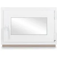 Neruli Kellerfenster Kunststoff Weiß Dreh-Kipp 95x60 cm BxH DIN Rechts 2 -Fach Glas Dichtung Grau
