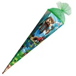 ROTH Motiv-Schultüte Block Game 85 cm - Schultüte mit eckigem Design und Tüllverschluss, ideal für den Schulstart und ein tolles Geschenk für Kinder.