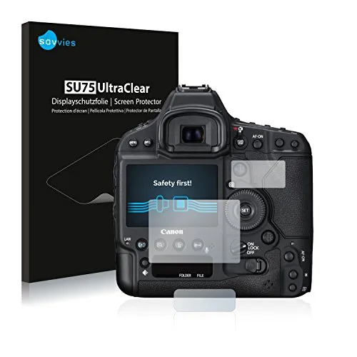 Savvies 6 Stück Schutzfolie für Canon EOS 1D X Mark II Displayschutz-Folie Ultra-Transparent