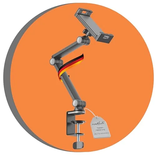 PureMounts® Tablet Tisch-Halterung - 360° drehbar für 4.7" bis 12.9" Tablets - Ständer für Tablets mit 360° Drehfunktion, bis zu 1kg Tragkraft und Silikonpolster für sicheren Halt und Kratzschutz.