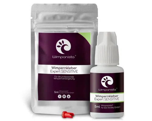 Wimpanista Wimpernkleber Expert SENSITIVE 5 ml - Sonstige Make-Up-Artikel, ideal für professionelle Wimpernverlängerung mit schneller Trocknungszeit von nur 3-4 Sekunden.