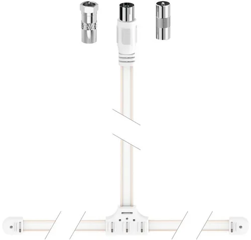 Hama Zimmerantenne DAB+ Wurfantenne (1,75m) - Zimmerantenne für DAB+ Empfang, 1,75m lang und in elegantem Weiß, ideal für klaren Radioempfang in Ihrem Zuhause.