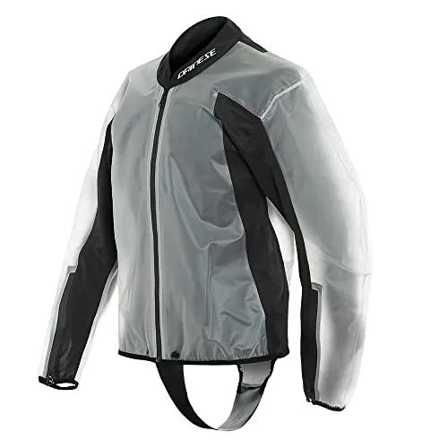 Dainese Rain Body Racing 2, Motorrad Regenjacke für Kombi Wasserdicht Faltbar, Schwarz/Transparent, XXL
