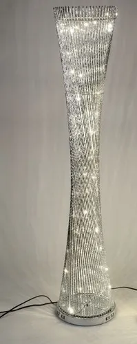Lampe rund gedreht 30 x 145cm aus glänzendem Aluminium mit LED Licht 660923