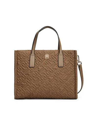 Tommy Hilfiger TH CITY MINI TOTE MONO NYLON - Stylische Damen Schultertasche mit TH-Logoprägung. Abnehmbarer und verstellbarer Schulterriemen für individuellen Tragekomfort. Praktischer Reißverschluss schützt den Inhalt. Ideal für den täglichen Einsatz.